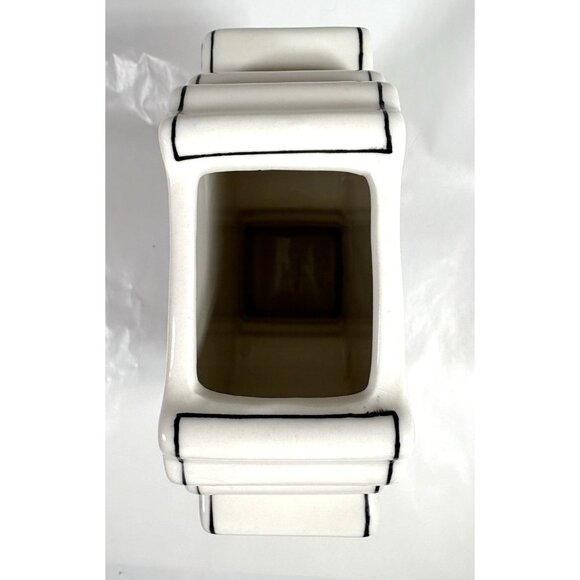 Molly Hatch Anthropologie Make Do Blue White Ceramic Vase Urn - Picture 9 of 11